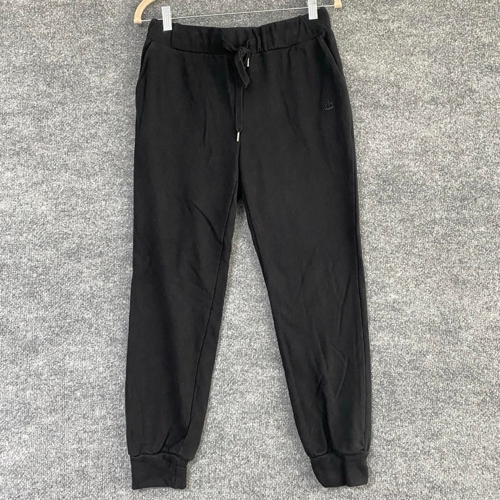 JUICY COUTURE BLACK JOGGER SWEATPANTS DRAWSTRING ELASTIC WAIST LOUNGE COMFY
